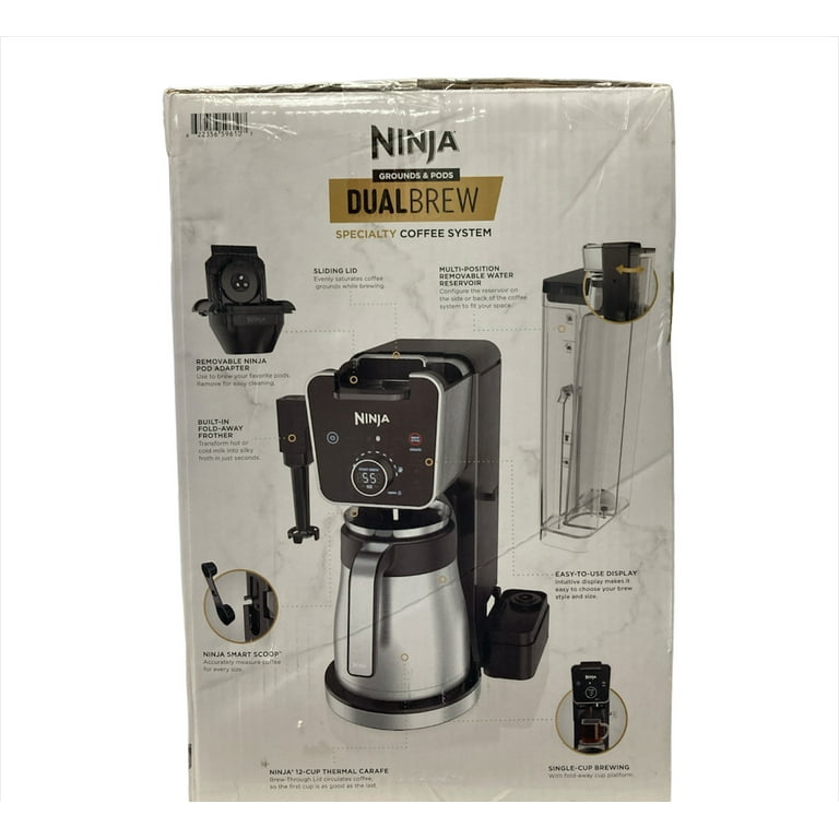 Ninja DualBrew Specialty Coffee System with Fold-Away Frother, CFP355A 