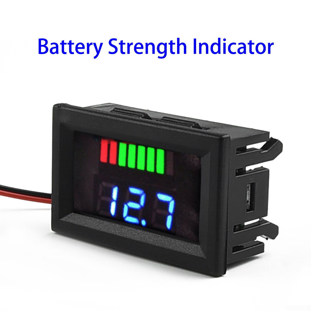 Charge Level Blue Indicator Voltmeter Stable for 12V Lead-acid Battery 