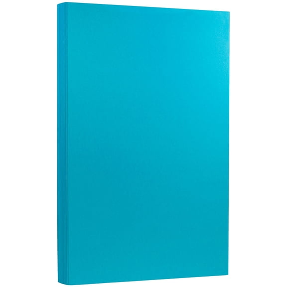 JAM Paper Legal Cardstock, 8 1/2 x 14, Bright Blue, 250 per Pack, 65lb