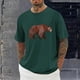 thumbnail image 1 of Tops para hombre, blusas y camisas de cuello redondo y manga corta para hombre, blusas casuales de moda con cuello redondo y estampado para hombre, blusas de poliéster para hombre., 1 of 5