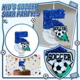 thumbnail image 2 of Soccer Star Birthday Number 5 Candle - Fun Cartoon Design with Soccer Ball & Glitter, Ideal’ Soccer Themed Birthdays, Party Celebrations, Cake Decorations, 2 of 6