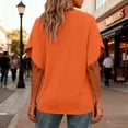 thumbnail image 4 of Ohufall Casual T-shirts for Women Solid Summer Short Sleeve Tops Loose V-Neck Lightweight Comfort Tops, 4 of 7