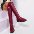 thumbnail image 3 of Fall Thigh High Boots for Women Fashion Slim Fit Leather Low Heel Winter over The Knee Long Tall Dress Boots, 3 of 8
