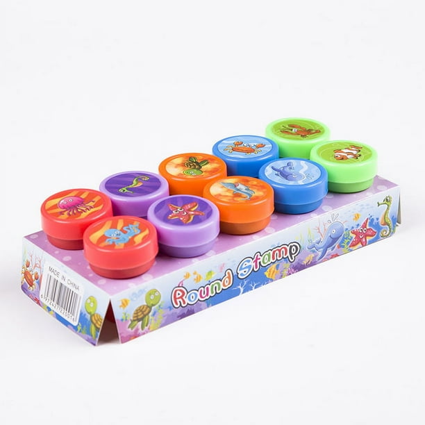 2/24 piezas de sellos surtidos para niños, sellos de tinta automática, sellos de juguete para niños, sellos faciales, álbumes de recortes, pintura DIY, álbumes de fotos, decoración
