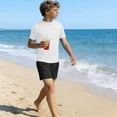 thumbnail image 4 of ITSAME Boys Swimwear Set Crewneck Tops and Swim Trunks Quick-Dry Beach Surfing Swimsuit 2-Piece White Size 5-6, 4 of 9