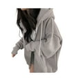 thumbnail image 3 of hirigin Women Zip Up Jacket Casual Loose Solid Color Long Sleeve Hoodie Sweatshirt with Pockets Autumn Streetwear, 3 of 5
