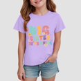 thumbnail image 2 of Toddler Girls Short Sleeve T-Shirts Kids Summer 24 Months 2t 3t 4t 5t 6t 7t Oversized Crew Neck Tops Trendy Casual Basic Loose Tees Gibobby,13-14Years,Purple, 2 of 5