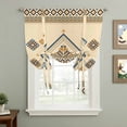 thumbnail image 2 of Beige Khaki Boho Balloon Curtains for Bedroom/Front Door/Bathroom, Vintage Ethnic Tribe Abstract Art Retro Tie Up Curtains 63 Inch Length Light Filtering Kitchen Curtains Shades for Windows 46"x63", 2 of 8