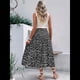 thumbnail image 4 of Faldas Largas Estampadas para Mujer, Cintura Alta, Abertura en Forma de A, Falda Larga Hasta el Suelo. Negro XL, 4 of 10