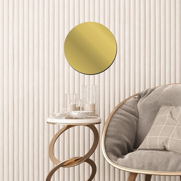 Etiqueta engomada de la pared del espejo 3D redondo Room Art Home Acrílico Mural Decor (Oro 15 cm) Likrtyny Libre de BPA