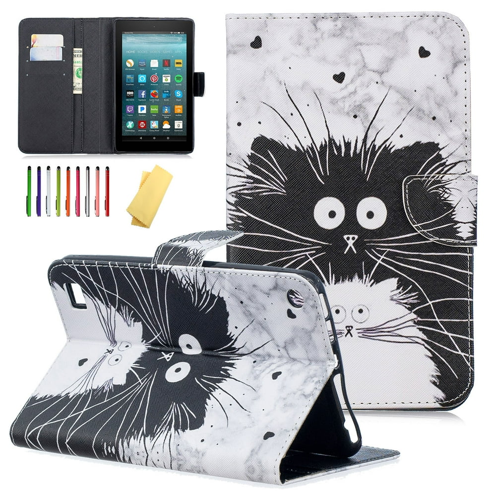 Kindle Fire 7 Kids Case, Allytech Slim PU Leather Folio Stand Case