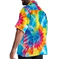 thumbnail image 3 of tie dye116 Men's Short Sleeve Poplin Shirt, Casual Printed Button Down, Summer Beach Hawaiian Shirts, Unisex, 3 of 6