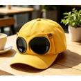 thumbnail image 5 of Pilot Goggles Baseball Cap, Korean-Style Pilot Baseball Cap, Aviator Hat with Goggles Baseball Cap Yellow, 5 of 5
