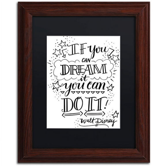 Trademark Fine Art "Dream It Do It" Canvas Art by Elizabeth Caldwell, Black Matte, Wood Frame