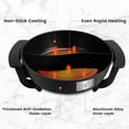 thumbnail image 5 of 6L Electric Hot Pot with Divider 1100W Dual Flavor Shabu Shabu Pot Nonstick with 5 Temperature Control for 3-6 People, 5 of 17