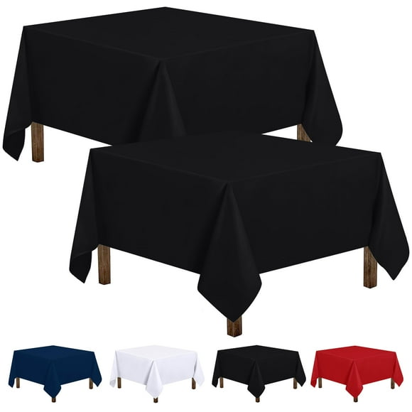 Mantel cuadrado Utopia Kitchen, 54 x 54 pulgadas, poliéster negro, x2