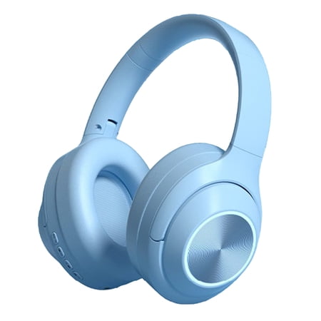 Active Noise Cancelling Headphones 100H Playtime Wireless Over Ear Bluetooth Headphones Fast Charging Earphones with Deep Bass Comfort Light Weight Headsets for Travel Home Office PC Blue