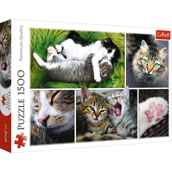 1500 Piece Jigsaw Puzzle, Just Cat Things Collage, Pets, Cats and Kittens, Animal Collage, Adult Puzzles, Trefl 26145