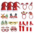 thumbnail image 3 of Adornos navideños, conjunto de gafas, festivo, regalo de Navidad para adultos y niños, sombrero, hebilla para la cabeza, anillo de palmada, pulsera, 3 of 4