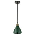 thumbnail image 4 of Innovations Lighting  Plymouth Dome - 1 Light 8" Cord Hung Mini Pendant Black Antique Brass/Red, 4 of 5