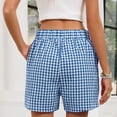 thumbnail image 3 of CIENVNSTG Womens Cute Lounge Sleep Shorts Y2k Plaid Pajama Bottoms Elastic Boxers Streetwear Dark Blue M, 3 of 5