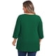 thumbnail image 5 of GRACE & GRANDEUR Blusas de Día de la Madre para Mujeres Tallas Grandes, Camisetas Henley con Botones, Cuello en V, Mangas 3/4, Pliegues Pintuck, Talla 4X, Verde Oscuro, 5 of 7
