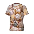 thumbnail image 3 of Yiaed Colorful Seashells Print Mens Short Sleeve Tight Fit T-Shirt, Crewneck Casual Tee-Large, 3 of 5