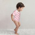 thumbnail image 4 of Yiaed Cute Flamingo with Heart Print Infant Climbing Short Sleeve Onesie One-Piece Baby Bodysuit Clothes 0-12 Months -, 4 of 6