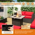 thumbnail image 6 of GVN 30 Inch Square Propane Gas Fire Pit Table Ceramic Tabletop, Outdoor Fire Pit for Outdoor, Outside Patio Deck and Garden, 6 of 8