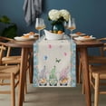 thumbnail image 2 of Easter Table Runner - 36 Inch Long, Kitchen Dining Table Runner Dresser Scarves, Spring Gnomes Flowers Rabbit Eggs Blue Check Farmhouse Decor for Coffee Tables Wedding Party Banquet, 2 of 8