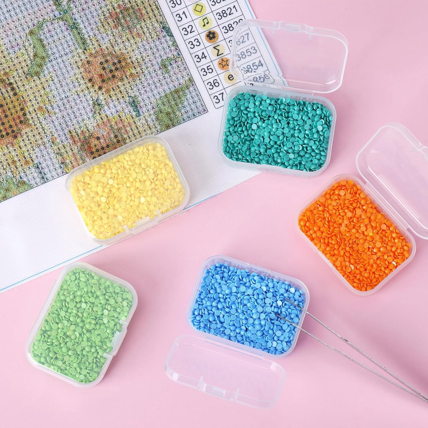 28 Pack Small Storage Containers Mixed Sizes Clear Plastic Boxes Craft Organizers Rectangular Bins with  for Small Items Bead Art Craft  Projects
