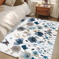 thumbnail image 5 of Gray Blue Flowers 3'x5' Washable Rug, Watercolor Floral Butterflies Spring Non-Slip Area Rugs for Entryway Kitchen Classroom, StainResistant Dorm Throw Carpet, Low Pile Soft Indoor Floor Mat, 5 of 9