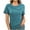 Blue, variant on Diufon Summer Tops for Women Casual Short Sleeve Crewneck Basic Loose T-Shirts Trendy Pleated Tunic Blouse