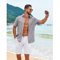 thumbnail image 4 of COOFANDY Men’s Button Down Shirt Short Sleeve Lightweight Casual Summer Beach Shirt Textured Linen Shirts, 4 of 7