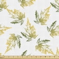 thumbnail image 1 of Leaves Fabric by the Yard, Floating Autumn Botany Grunge Silhouette of Maple Leaf, Decorative Upholstery Fabric for Sofas and Home Accents, Mustard Olive Green by Ambesonne, 1 of 5
