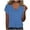 Blue, variant on Puntoco Short Tops Blouses for women Women's Casual Short Sleeve Solid Ladies Round Neck Top Blouse Gray M(M)