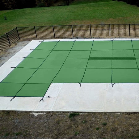 WaterWarden Inground Pool Safety Cover Fits 20’ x 40’ Rectangle Pool  Left Step  Center Drain Panel  20-Year Warranty