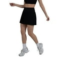thumbnail image 6 of YITTY Active Women's Pleated Tennis Skirt with Built-in Short, Athleisure, 4-Way-Stretch, Iconic Black, XL, 6 of 7