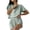 Green, variant on Bovxnpu Womens Pajama Sets Short Sleeve Short Set Sleepwear Fall Knit Striped Short Sleeve Shorts 2-Piece Fashion Outer Wear Sleepwear