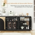 thumbnail image 4 of Brafabhome Accent Sideboards Buffet Cabinet with Arched Reeded Design Door, Modern Credenza Storage Cabinet with Adjustable & Removable Shelves for Living Room Bedroom Dinning Room | Black(2 PCS), 4 of 10