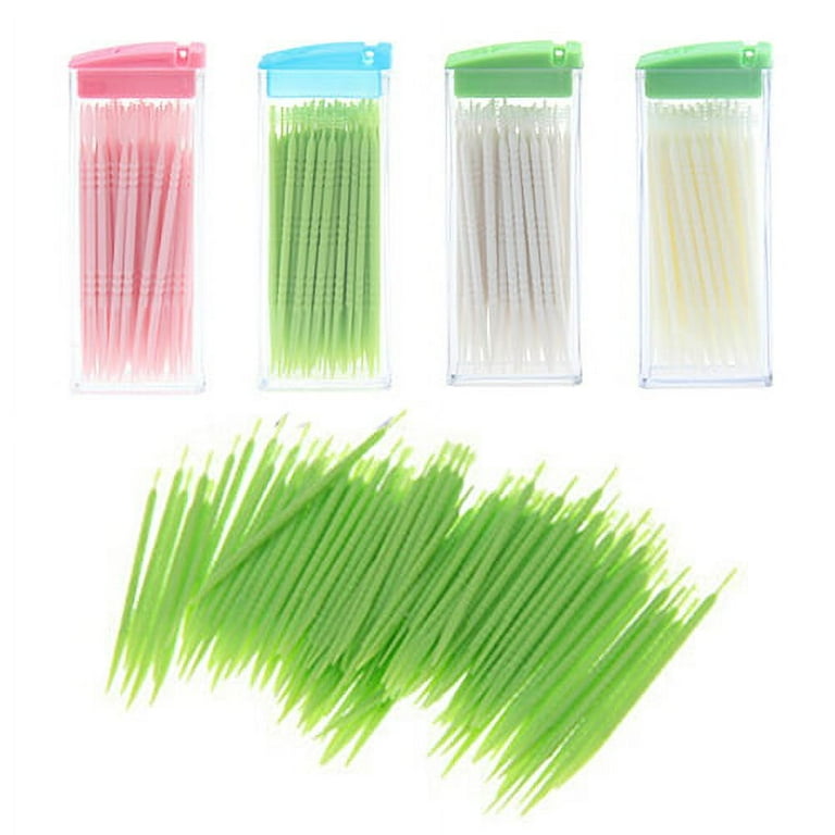 Soft Bristle Dental Floss Picks Interdental Brush Toothpicks Flexible Deep Clean Portable Plastic Toothpick 50 Pack Boxed Green No Smell Oral Dental