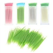 Walbest Portable 1 Box (50pieces) Plastic Toothpicks Boxed Green No Smell Oral Dental Picks, Random Color