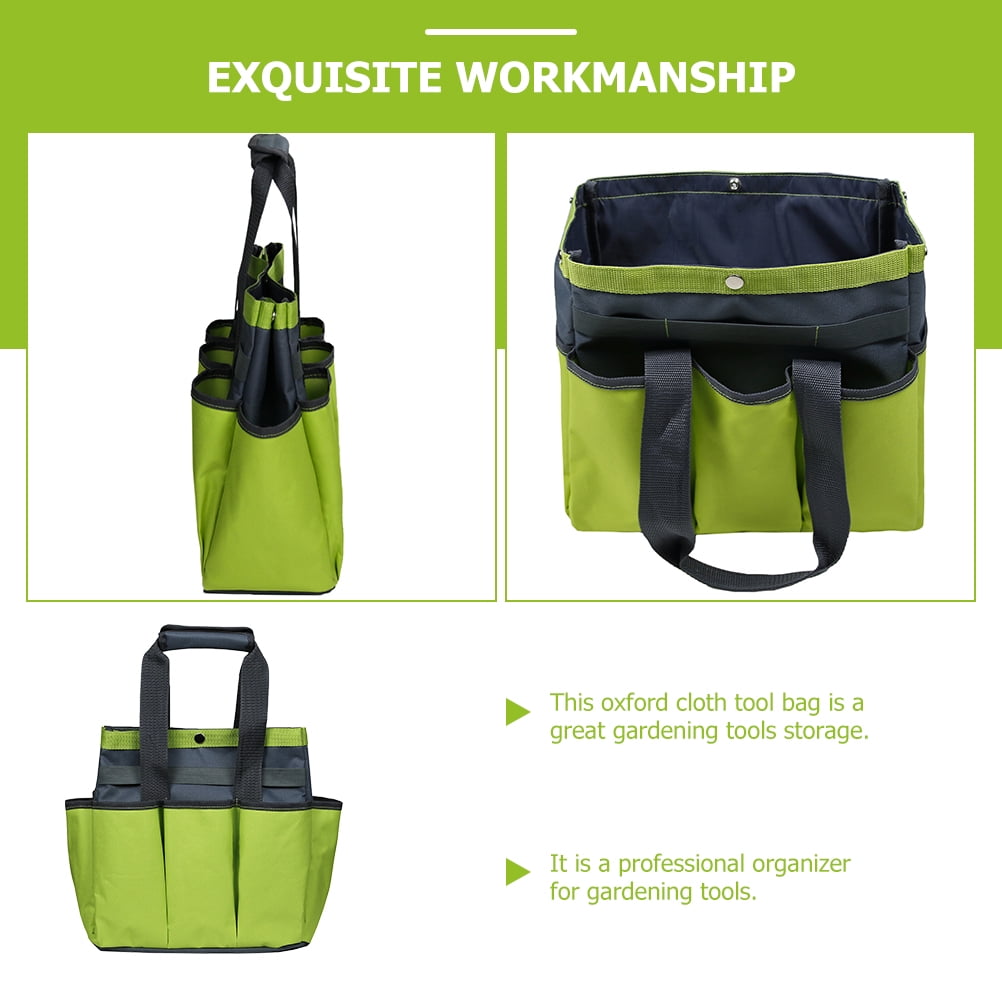 Garden Tool Carrier Gardening Tool Storage Tote Multi-pockets Lawn Yard Carrier