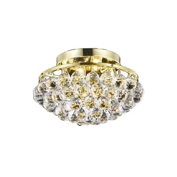 Elegant Lighting Corona 14" 4 Light Royal Crystal Flush Mount