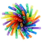 300 Pack Flexible Plastic Drinking Straws, Disposable Bendable Straws Bulk Set for Smoothies, 5 Colors (8.25 In)