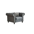thumbnail image 5 of ACME Aurelia Tuxedo Linen Fabric Tufted Sofa with Nailhead Trim in Brown, 5 of 12