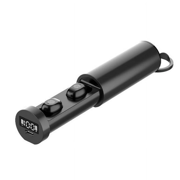 Pull-out B9 Wireless Bluetooth Headset Binaural In-ear Tws Metal Matte Ipx6 Waterproof Touch 9d Sound Led Smart Digital Display - Earphones & Headphones