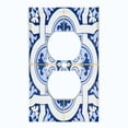thumbnail image 3 of Metal Light Switch Plate Cover Elegant Blue White Mandala Tile Pattern TIL025, 3 of 15