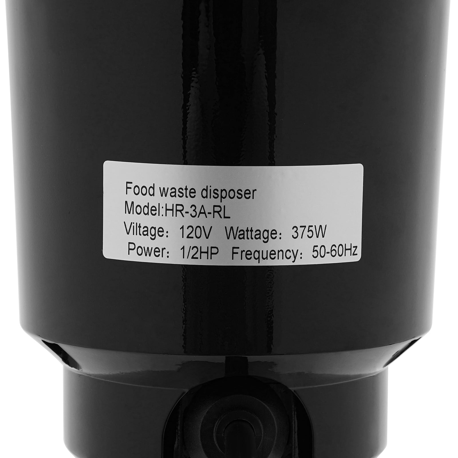 120V Black Feed Garbage Disposer, Food Waste Garbage Disposal, Garbage Disposal for Kitchen Sink For The Disposal of Food Residues