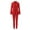 Red, variant on Long Jackets for Women Trendy Women's Solid Two Piece Suit Set Business office Long Sleeve Suit Jacket and Trouser (White,S)